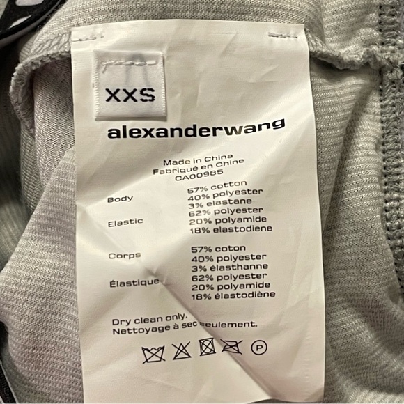 ALEXANDER WANG Stretch Corduroy Cropped Long Sleeve Hoodie in Heather Gray - Picture 10 of 10